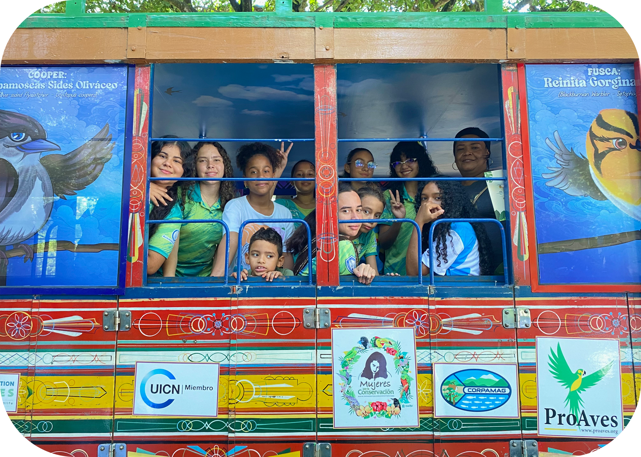 kids displaying artwork